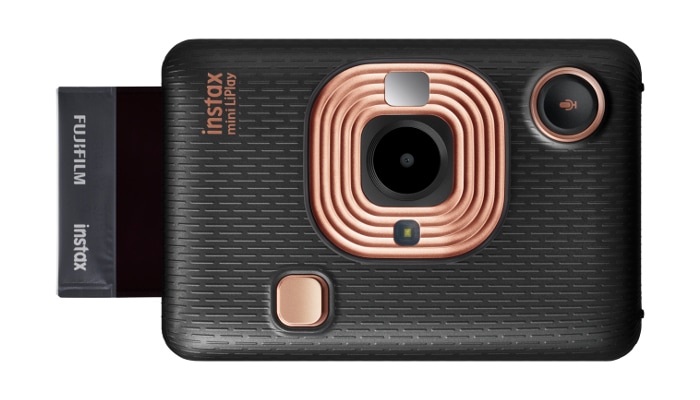 Frontansicht of the Instax Mini Liplay from Fujifilm in color Elegant Black