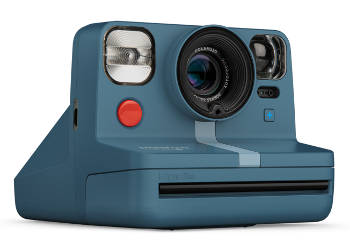 Polaroid Now Plus in blau seitenansicht